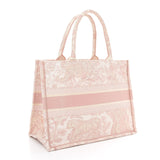 Small Oblique Toile De Jouy Book Tote Rose