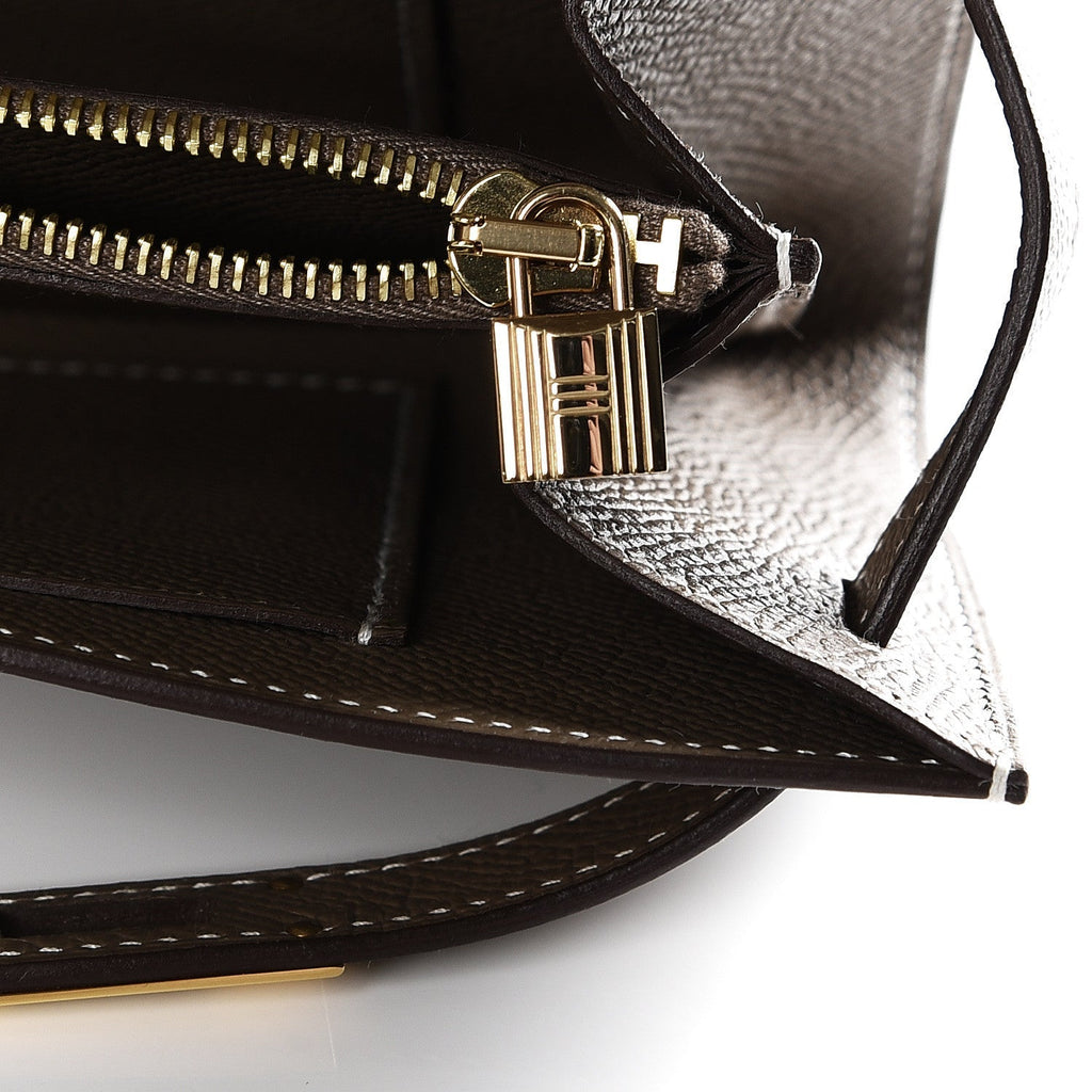 Hermès Epsom Kelly Pochette Wallet To Go Etoupe - Image 3