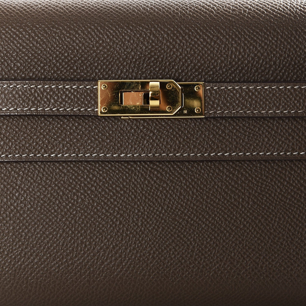 Hermès Epsom Kelly Pochette Wallet To Go Etoupe - Image 4