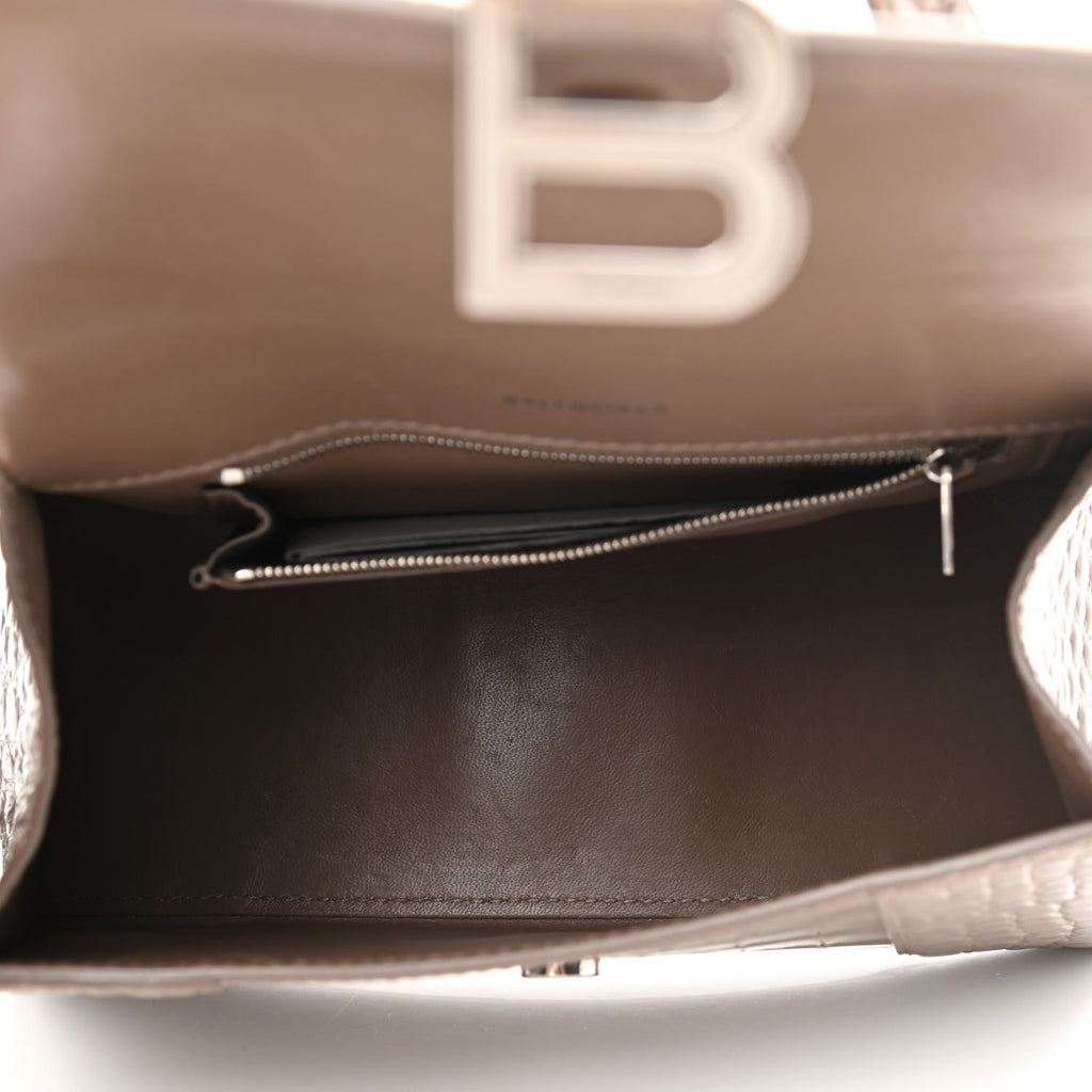 Balenciaga Small Hourglass Top Handle Bag in Brown