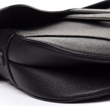 Grained Calfskin Saddle Bag Black