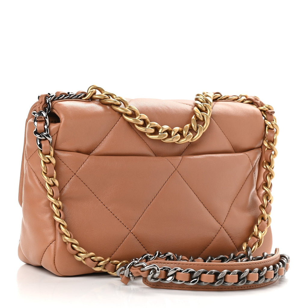 Lambskin Quilted Medium Chanel 19 Flap Brown – Trends Luxe