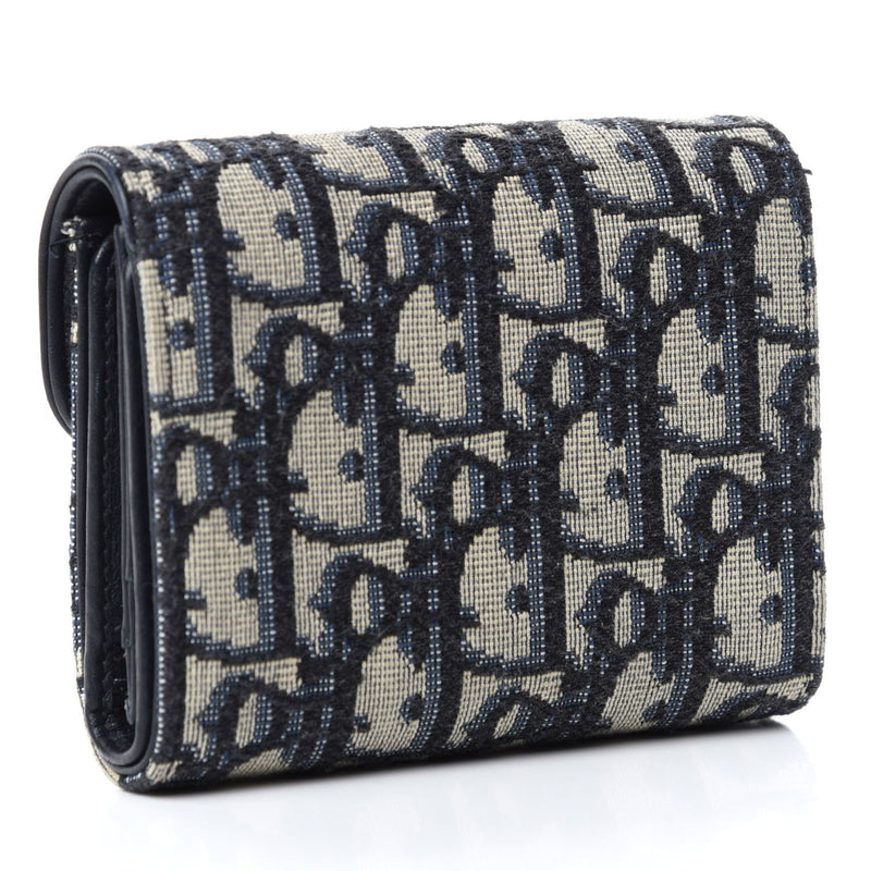 Oblique Saddle Lotus Wallet Blue